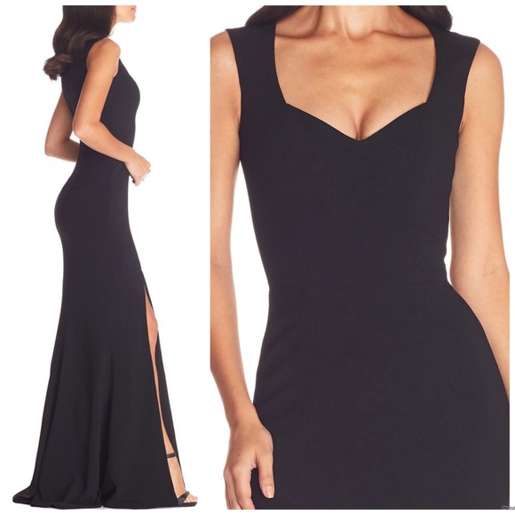 Dress the Population Monroe Side Slit Black Gown Size S - Picture 3 of 12